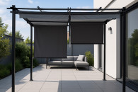 Pergola ogrodowa stalowa 2,4 m markizy boczne