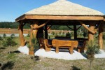 altana kryta osiką z bali drewniana ogrodowa